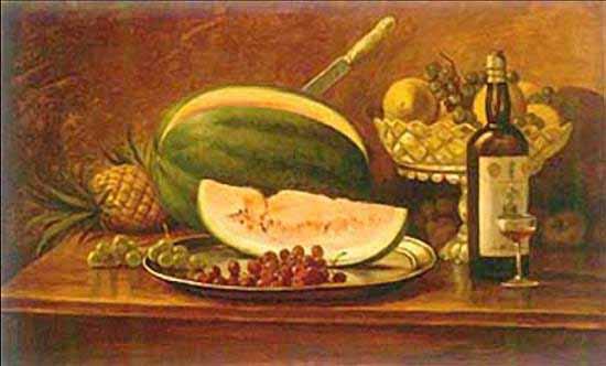 Benedito Calixto Fruit and wine on a table